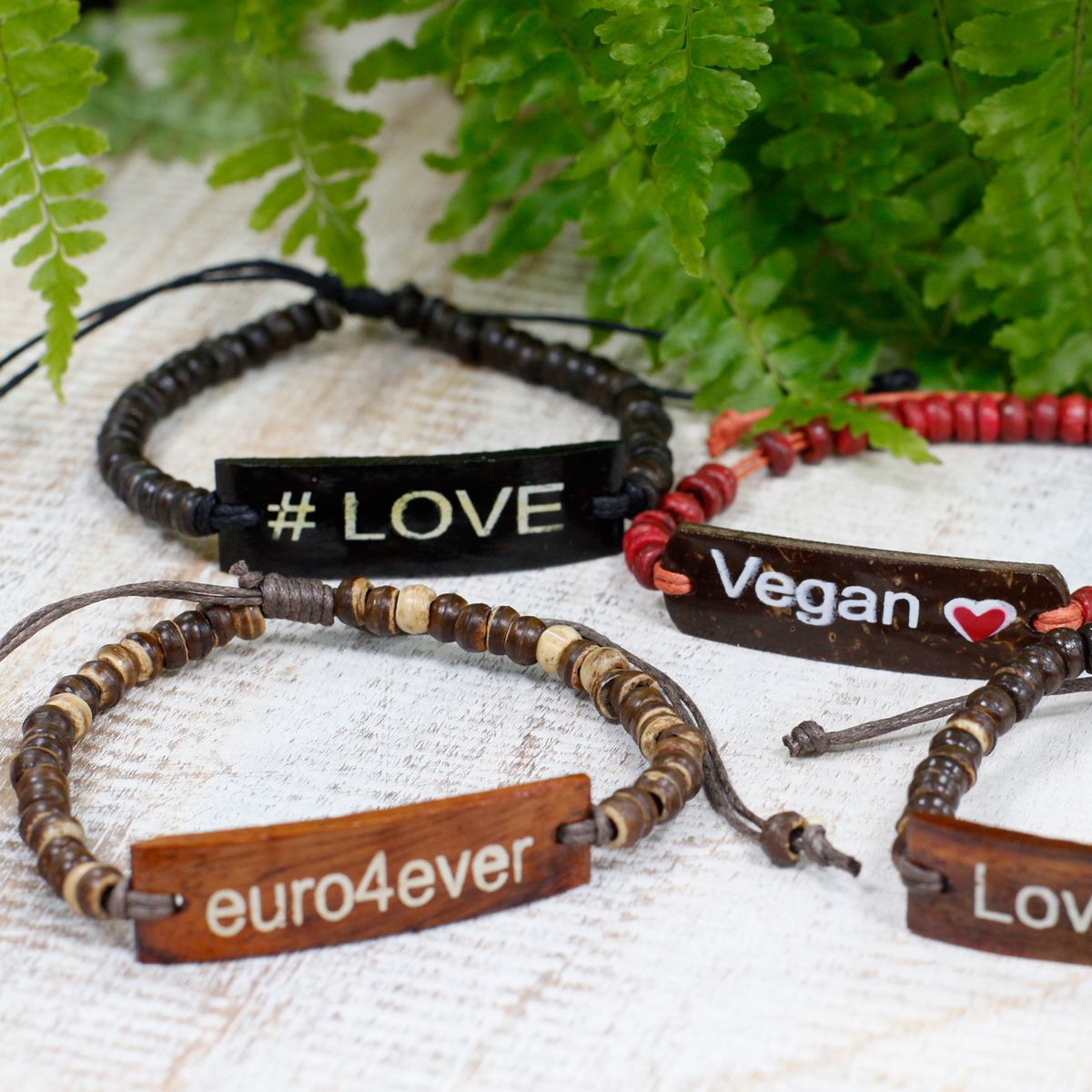 Coconut Wood Slogan Bracelet – Euro4Ever