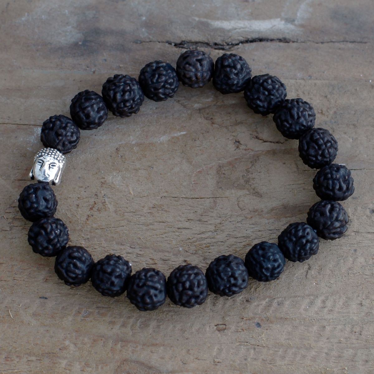 Rudraksha Buddha Bangle Mala – Dark