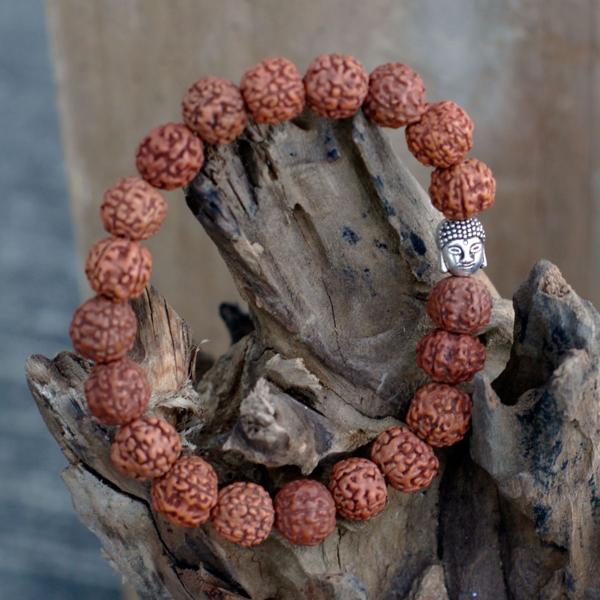 Rudraksha Buddha Bangle Mala – Natural