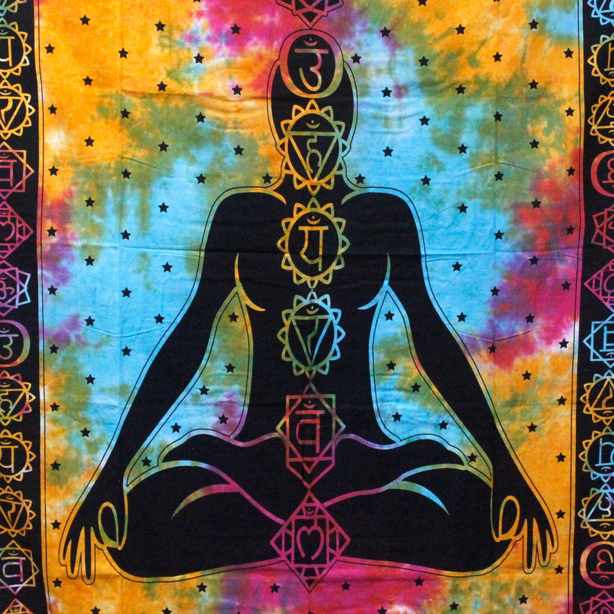 Double Cotton Bedspread & Wall Hanging – Chakra Buddha