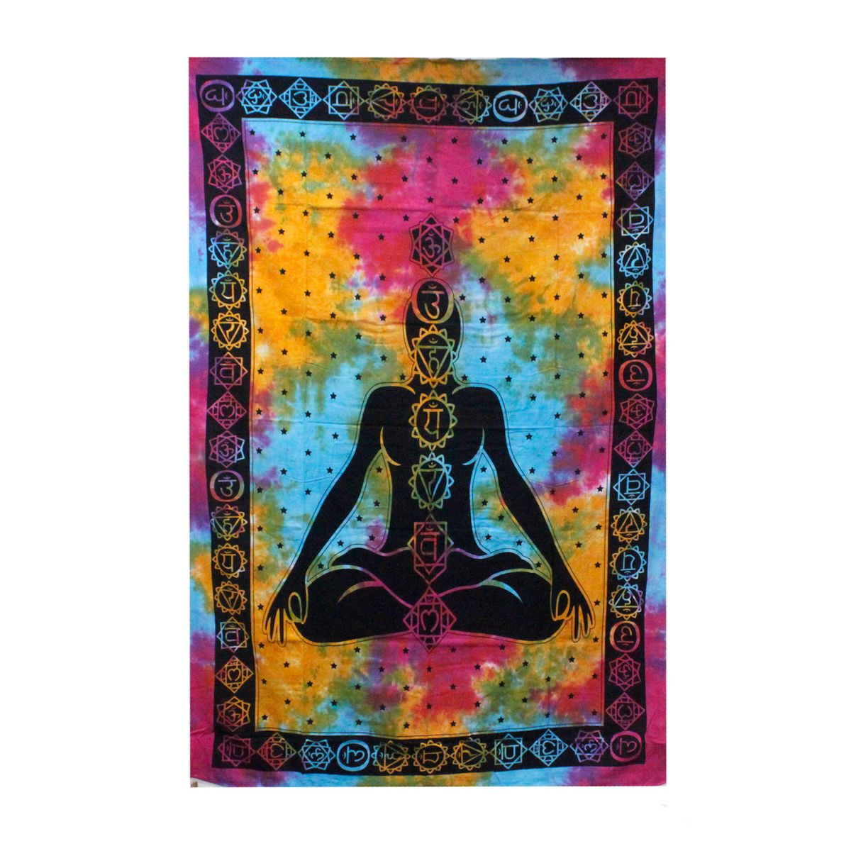 Single Cotton Bedspread & Wall Hanging – Chakra Buddha