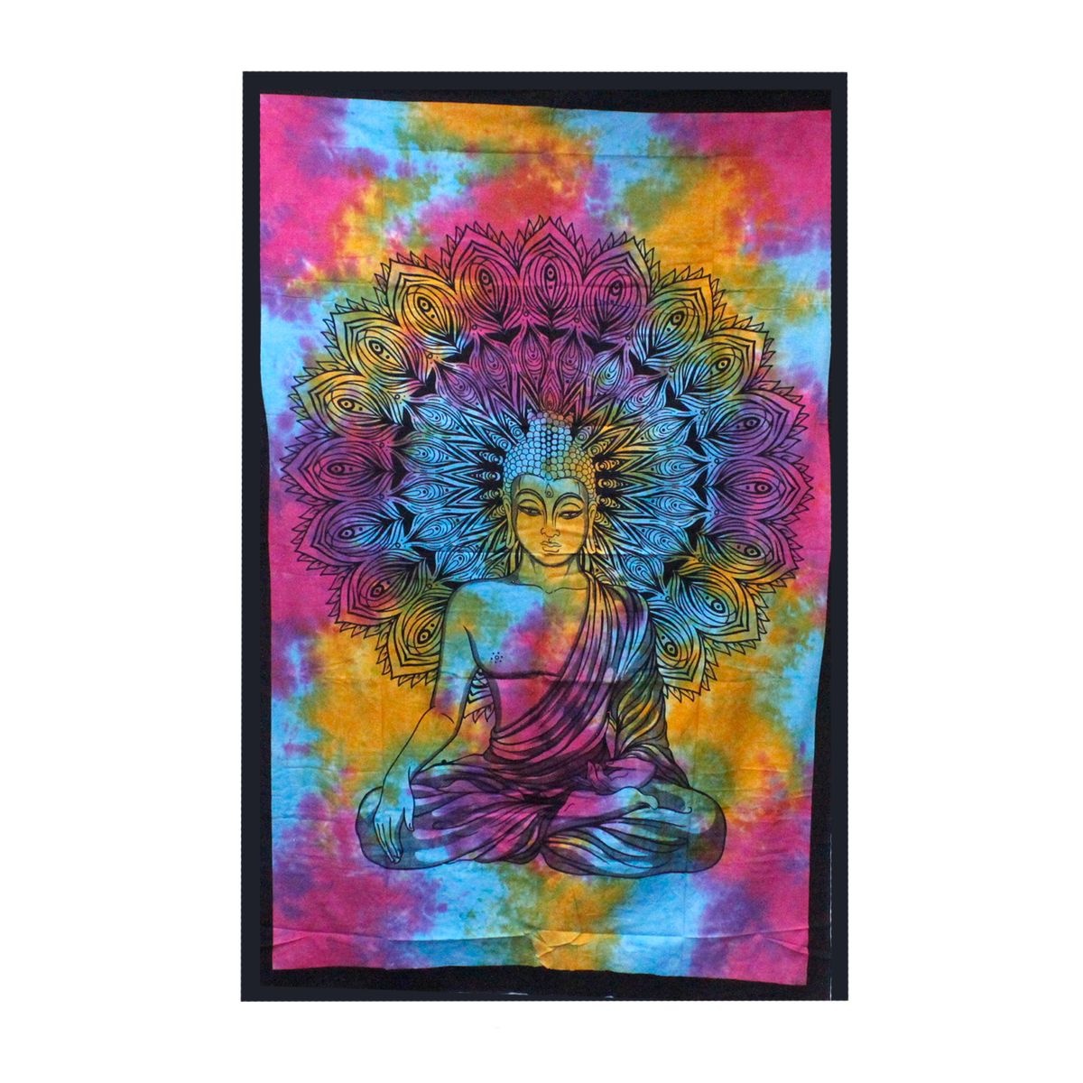 Single Cotton Bedspread & Wall Hanging – Peaceful Buddha