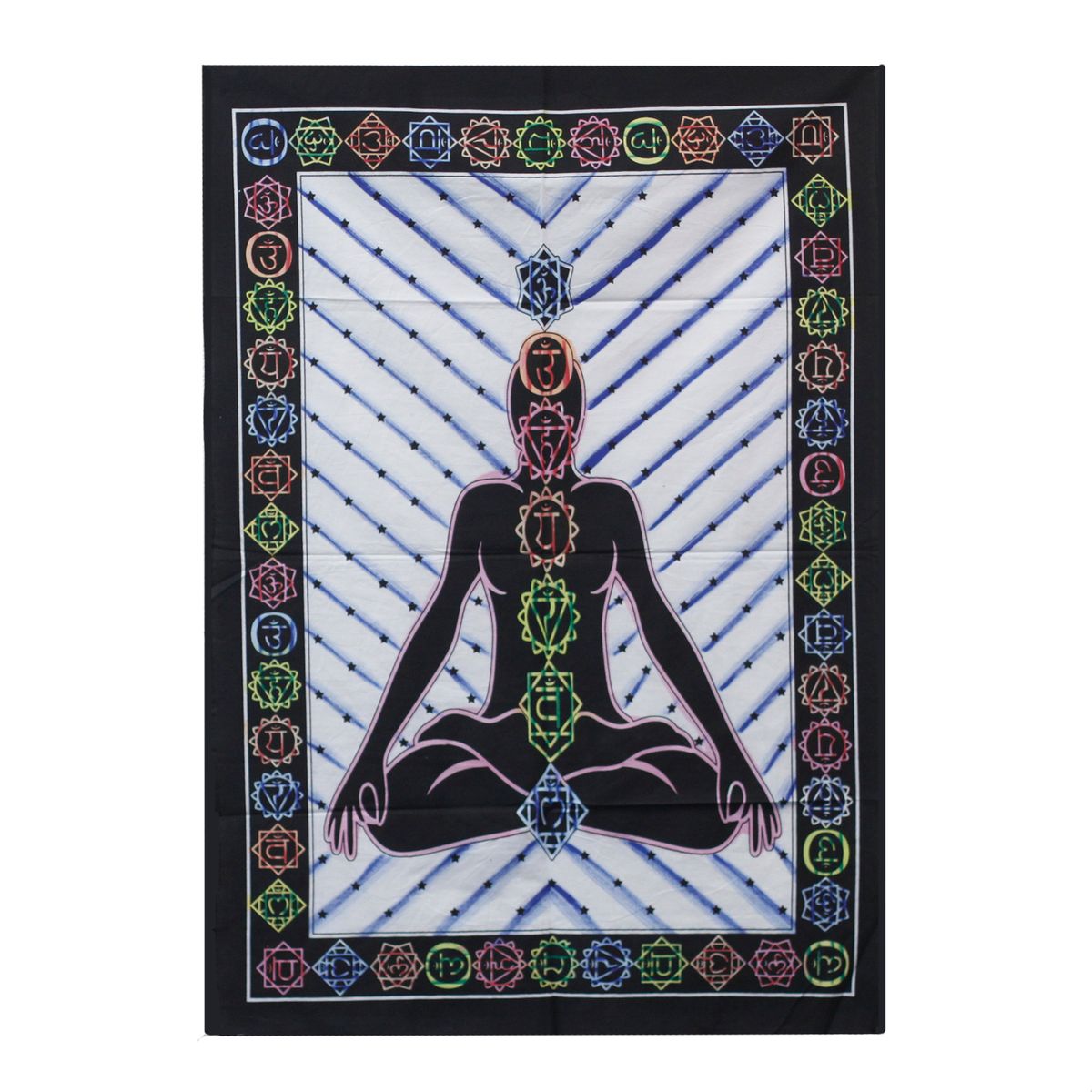 Handbrushed Cotton Wall Art – Chakra Buddha