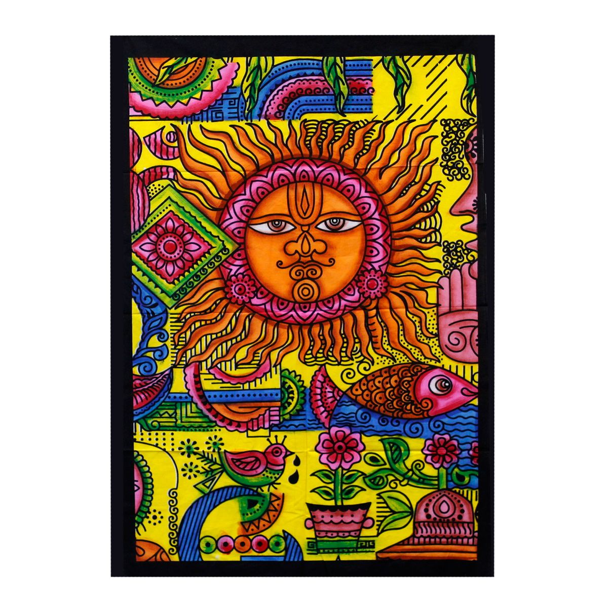 Handbrushed Cotton Wall Art – Sun