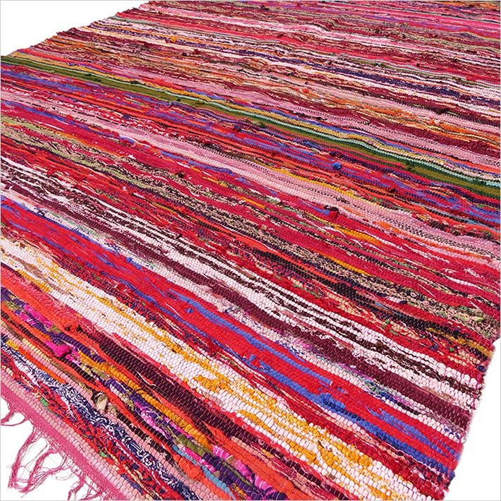 Luxury Rag Rug – Red, 150 x 90cm