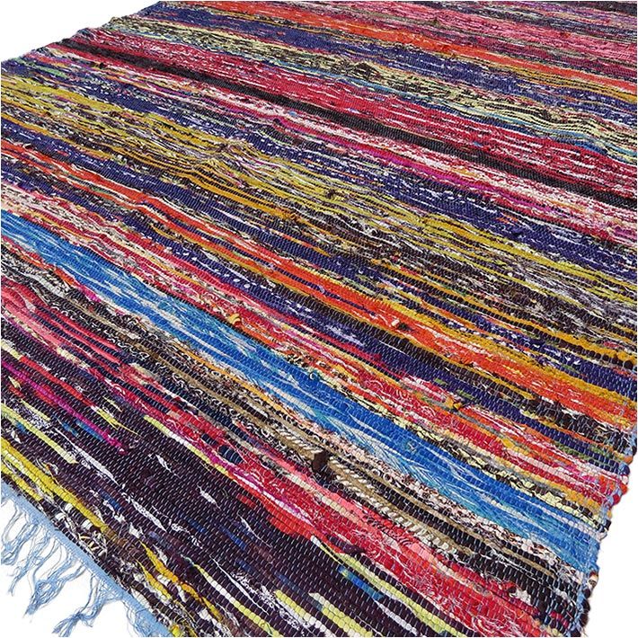Luxury Rag Rug – Blue, 150 x 90cm