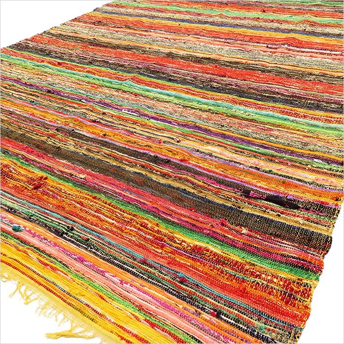 Luxury Rag Rug – Yellow, 150 x 90cm
