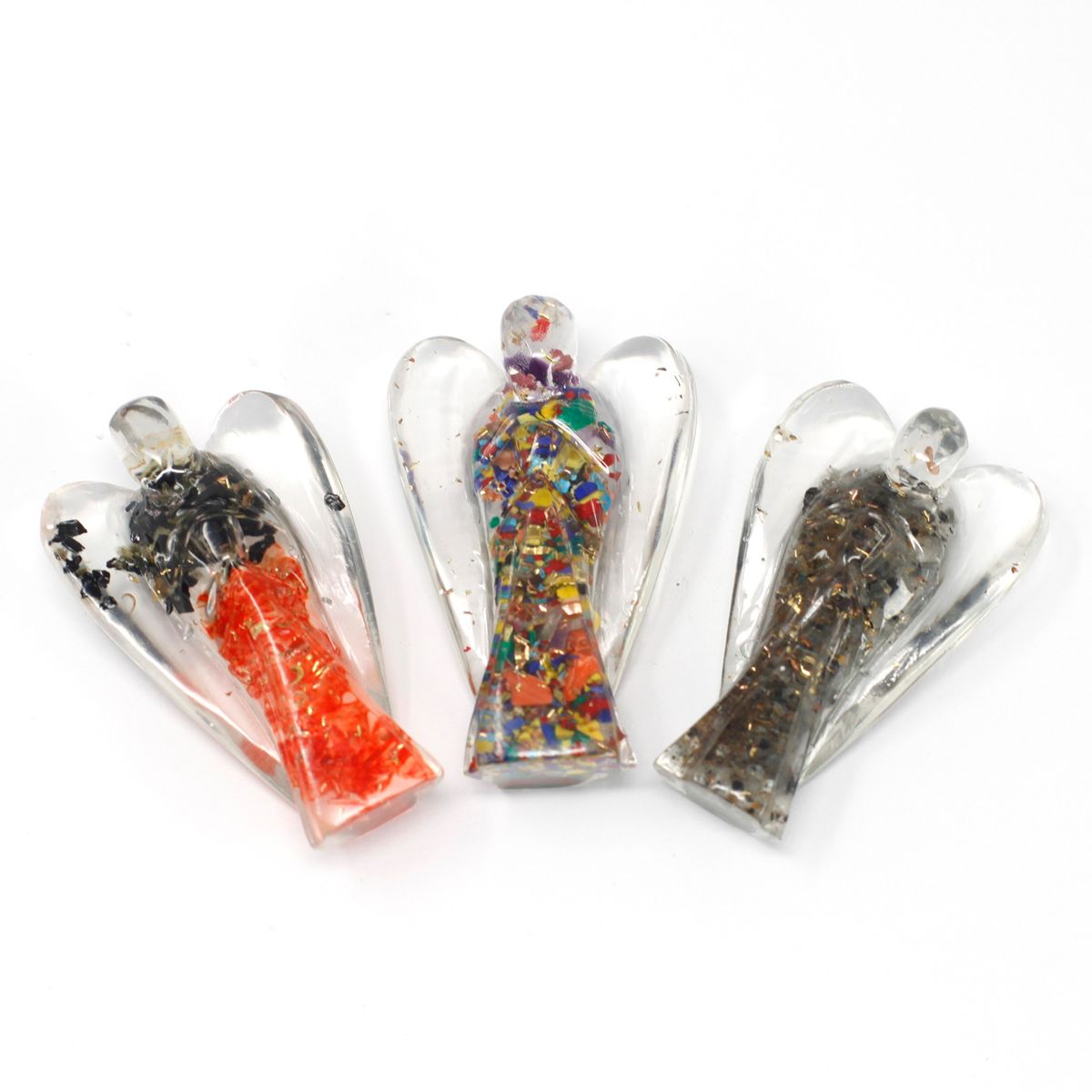 Orgonite Angel with Gem Chips and Copper – 50mm