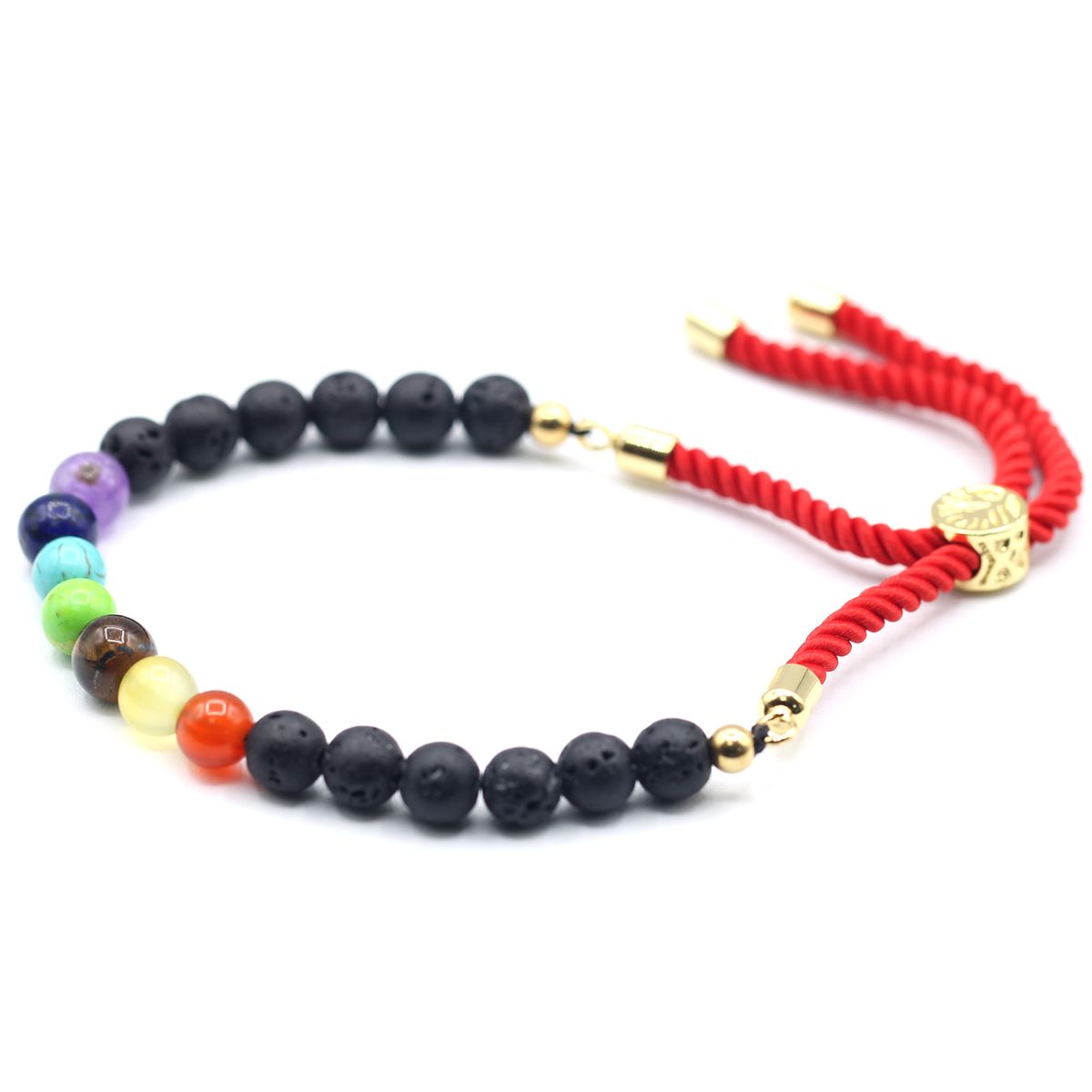18K Gold Plated Royal Blue String Bracelet – Lava Stone Chakra