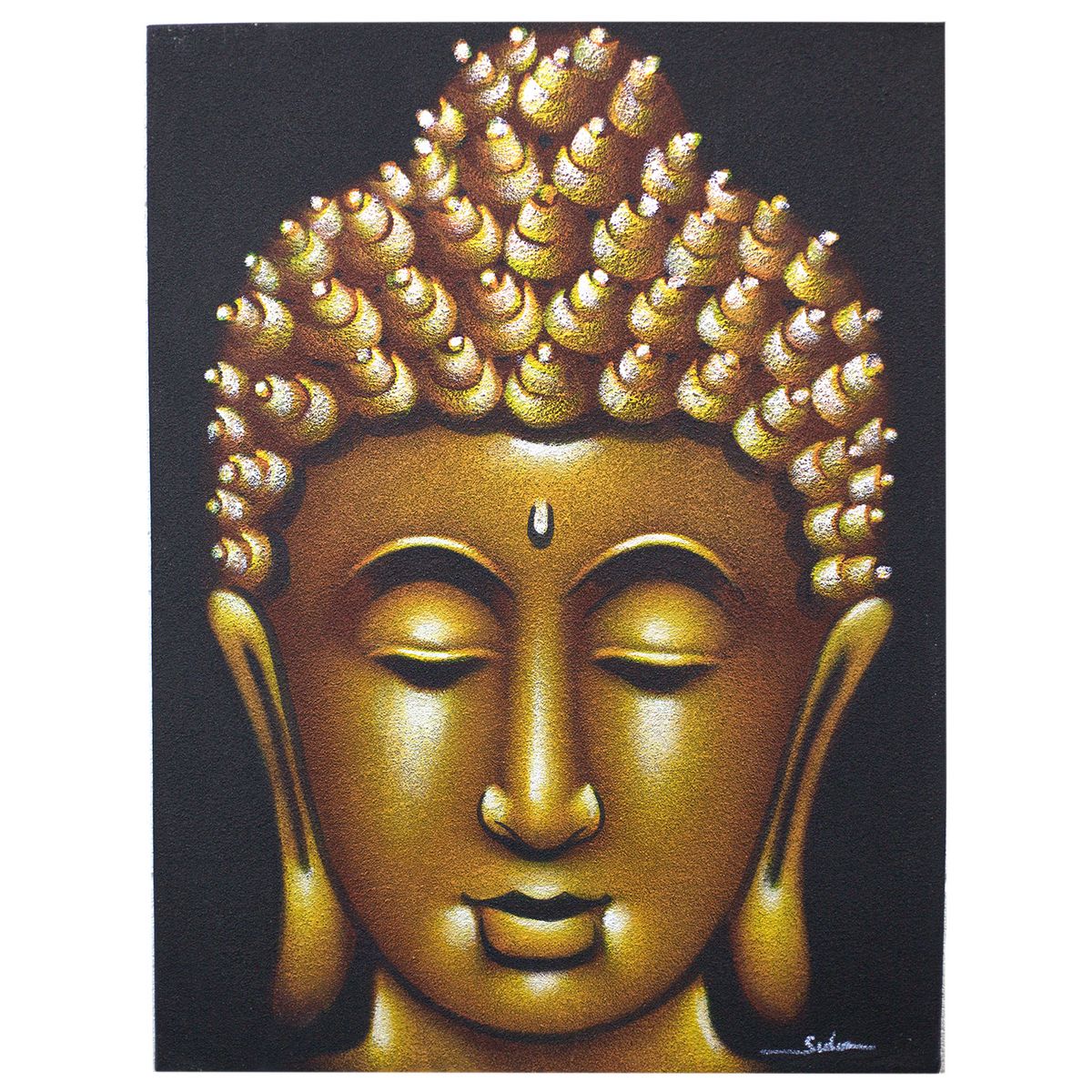 Buddha Painting – Gold Sand Finish
