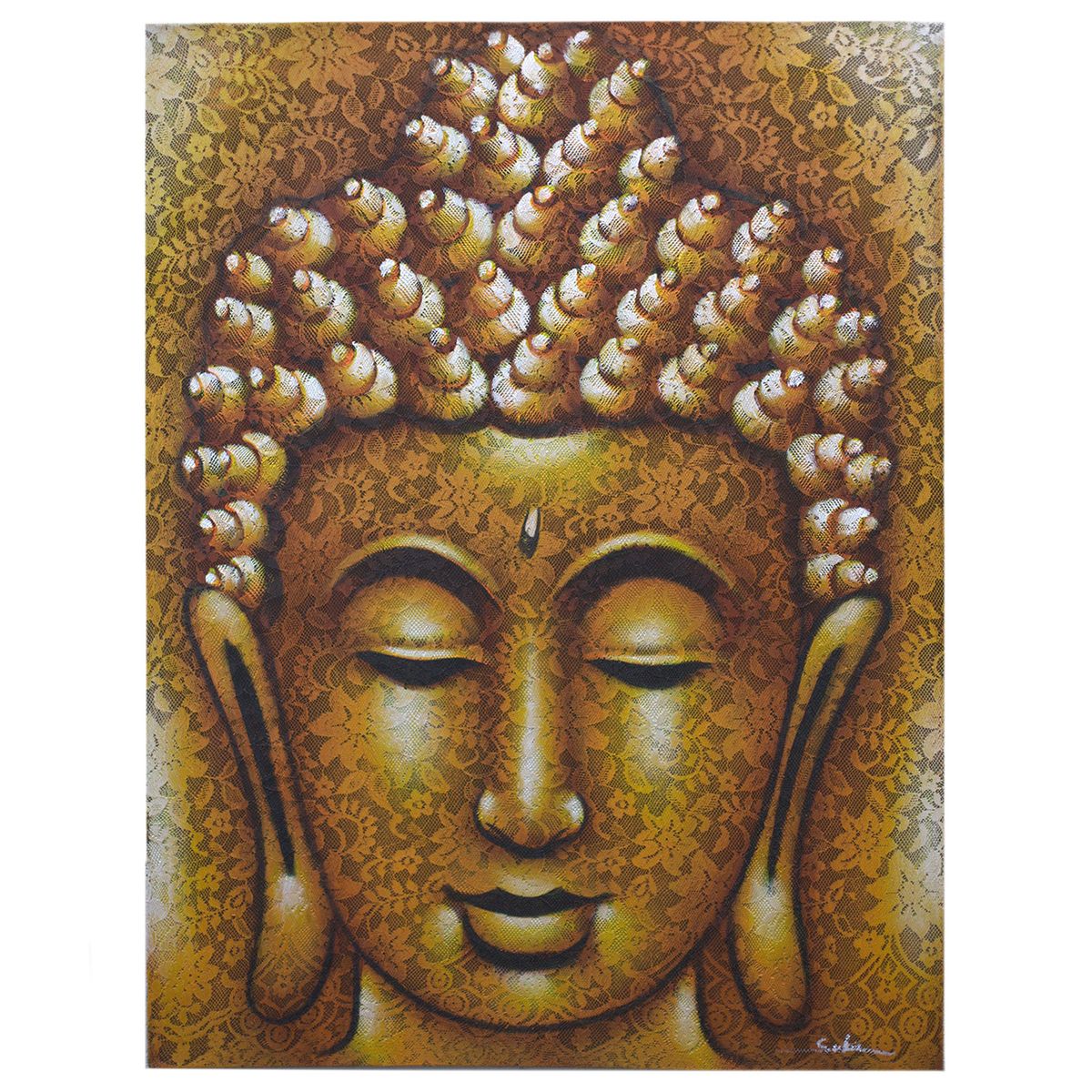 Buddha Painting – Gold Brocade Detail