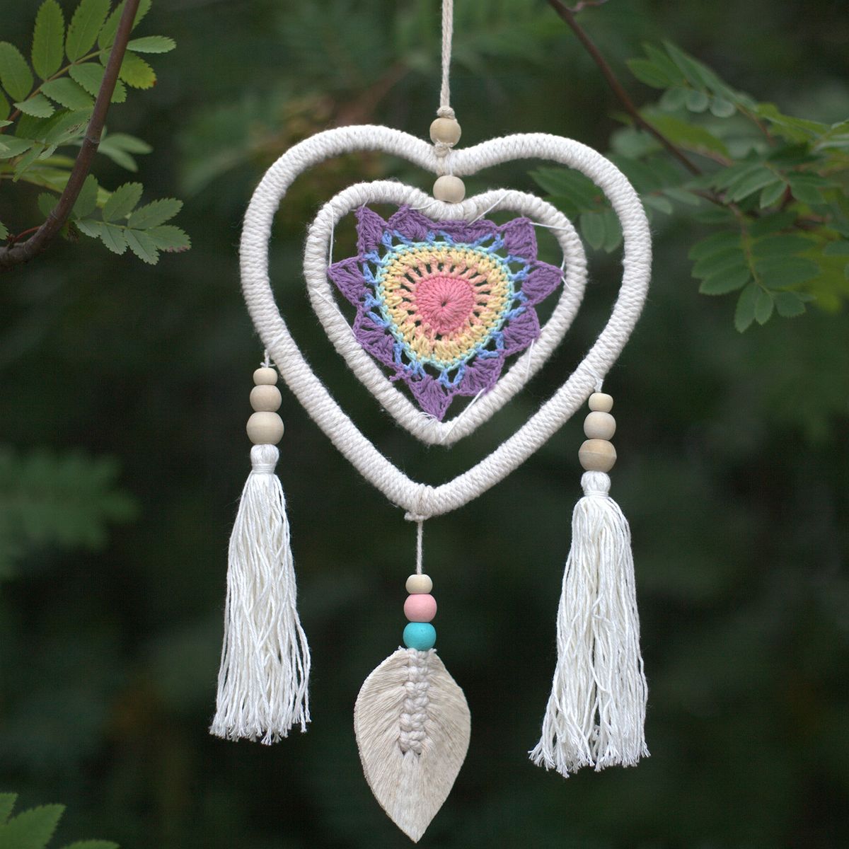 Heart in Heart Dreamcatcher – Medium, Multicolour