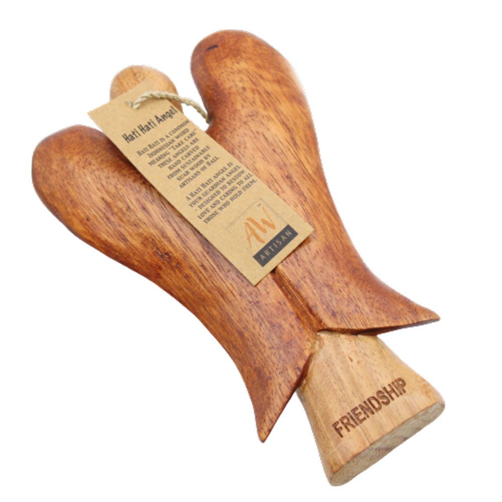 Hati-Hati Wooden Angel – Friendship, 15cm