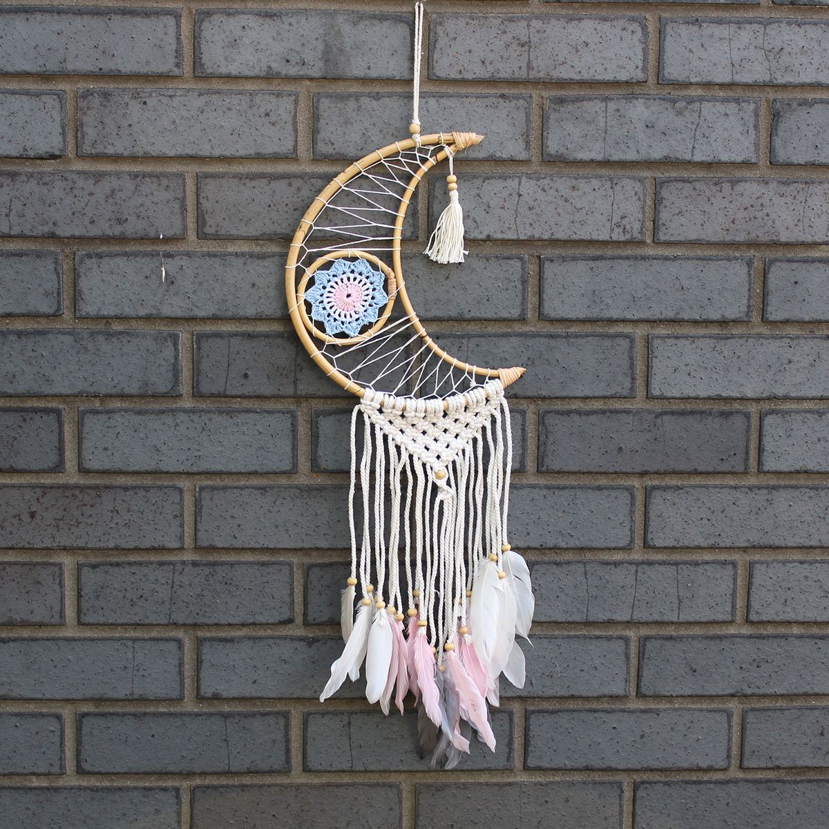 Protection Macrame Moon Dreamcatcher