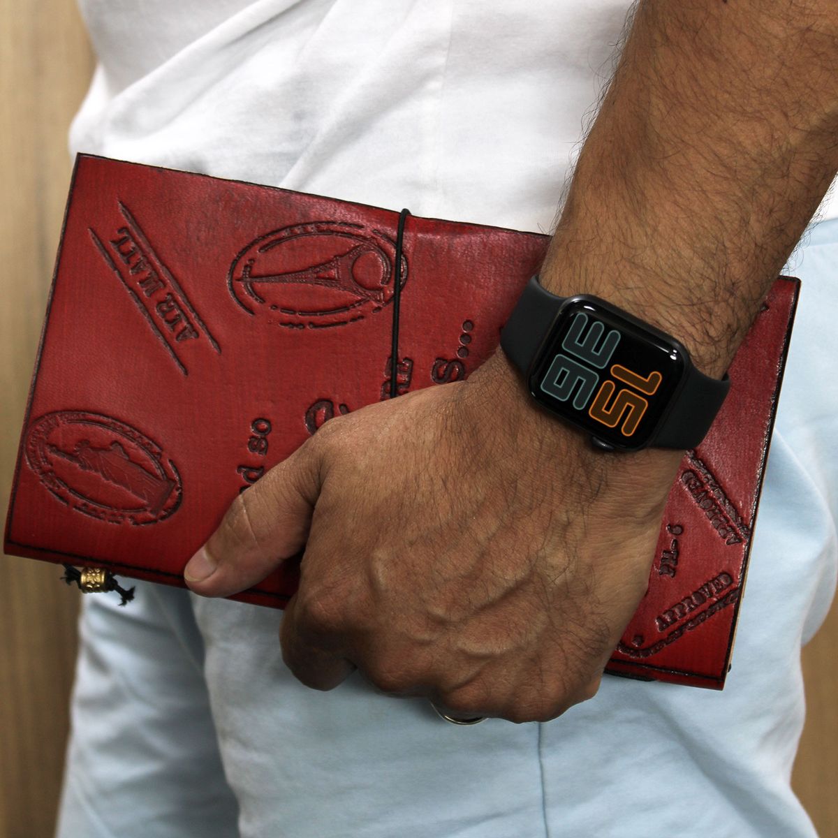 Handmade Leather Journal – The Adventure Begins, Red