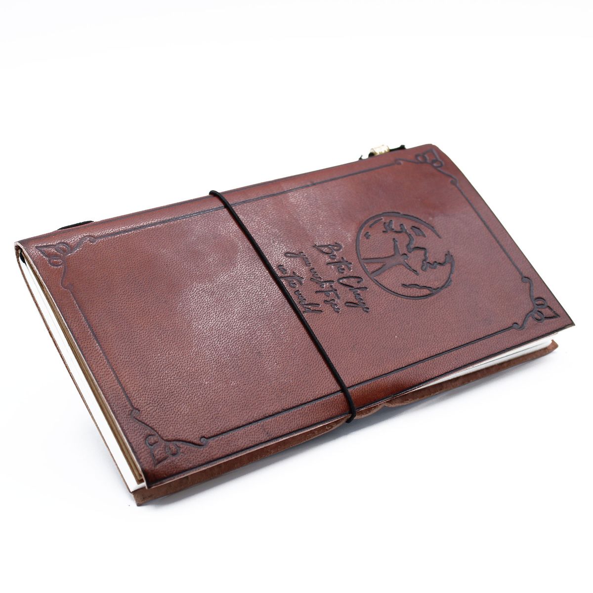 Handmade Leather Journal – Be the Change, Brown