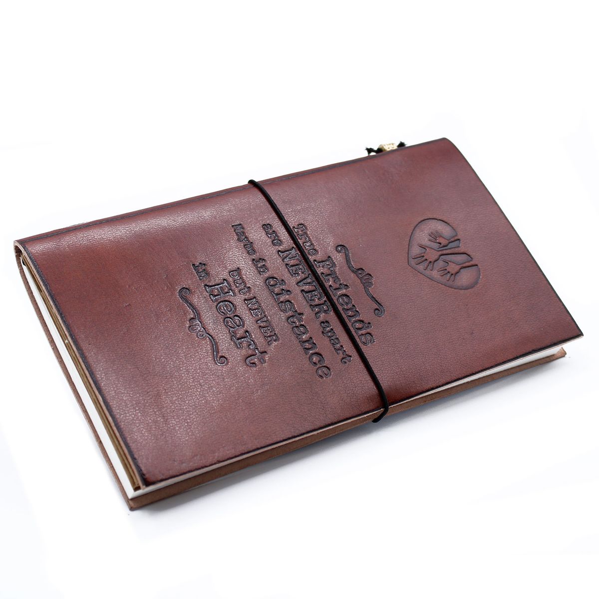 Handmade Leather Journal – True Friends, Brown