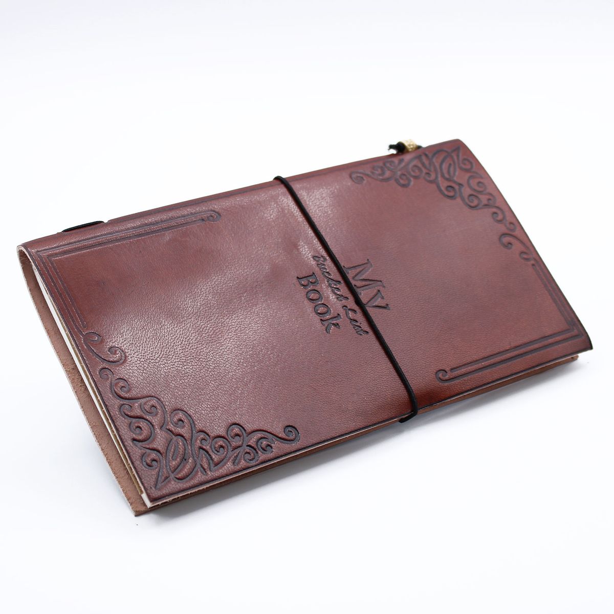 Handmade Leather Journal – My Bucket List Book, Brown