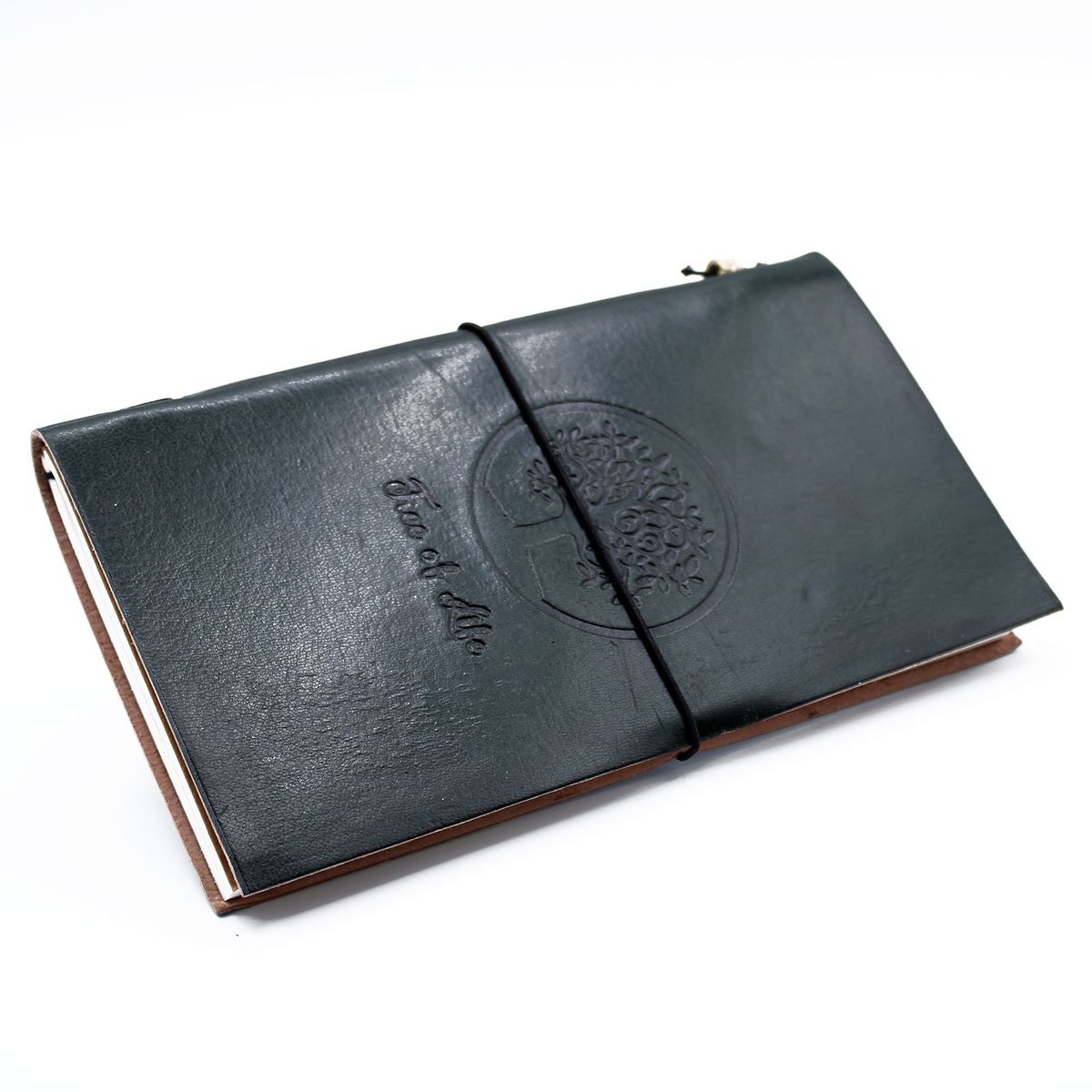 Handmade Leather Journal – Tree of Life, Green