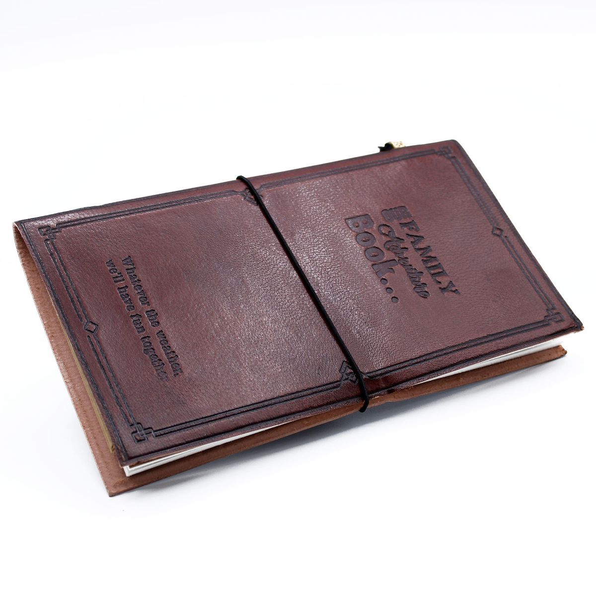 Handmade Leather Journal – Our Family Adventure Book, Brown