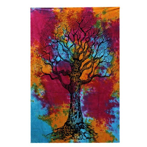 Single Cotton Bedspread & Wall Hanging – Winter Tree