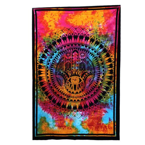 Single Cotton Bedspread & Wall Hanging – Hamsa