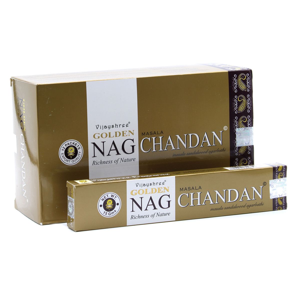 Golden Nag Incense Sticks – Chandan, 15g