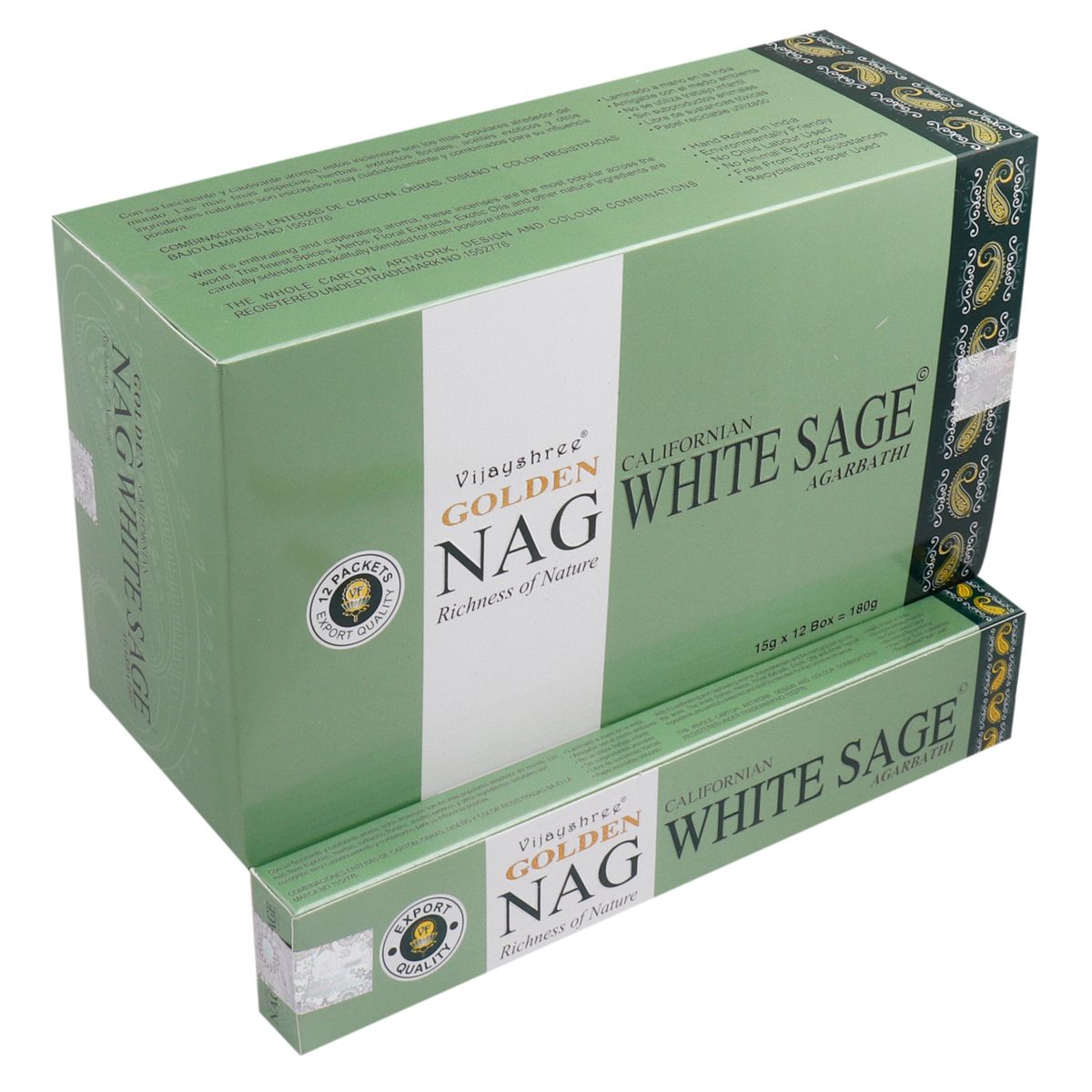 Golden Nag Incense Sticks – White Sage, 15g