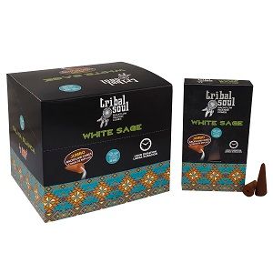 Tribal Soul Backflow Incense Cones – White Sage