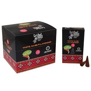 Tribal Soul Backflow Incense Cones – White Sage & Lavender