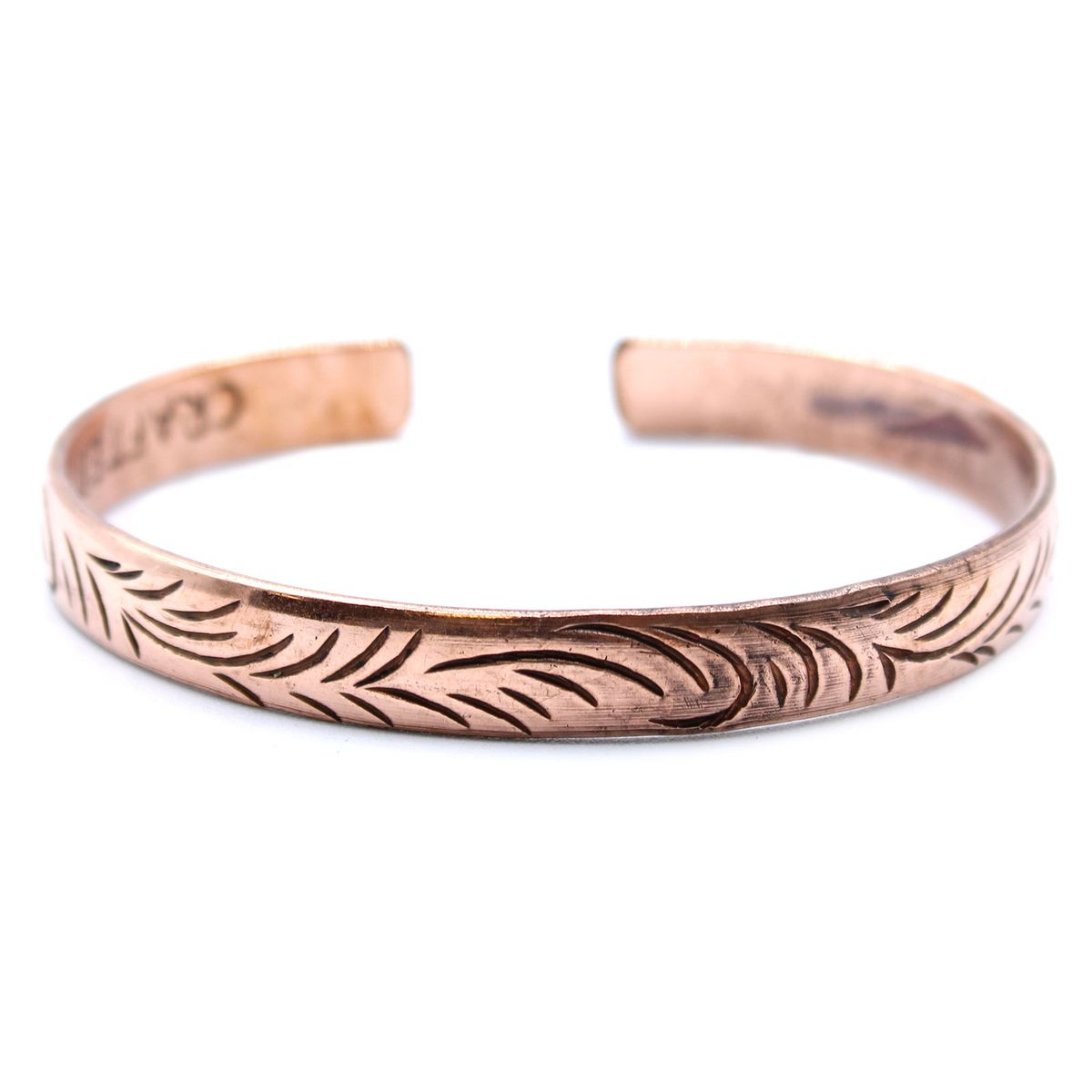 Copper Tibetan Bracelet – Slim Tribal Swirls