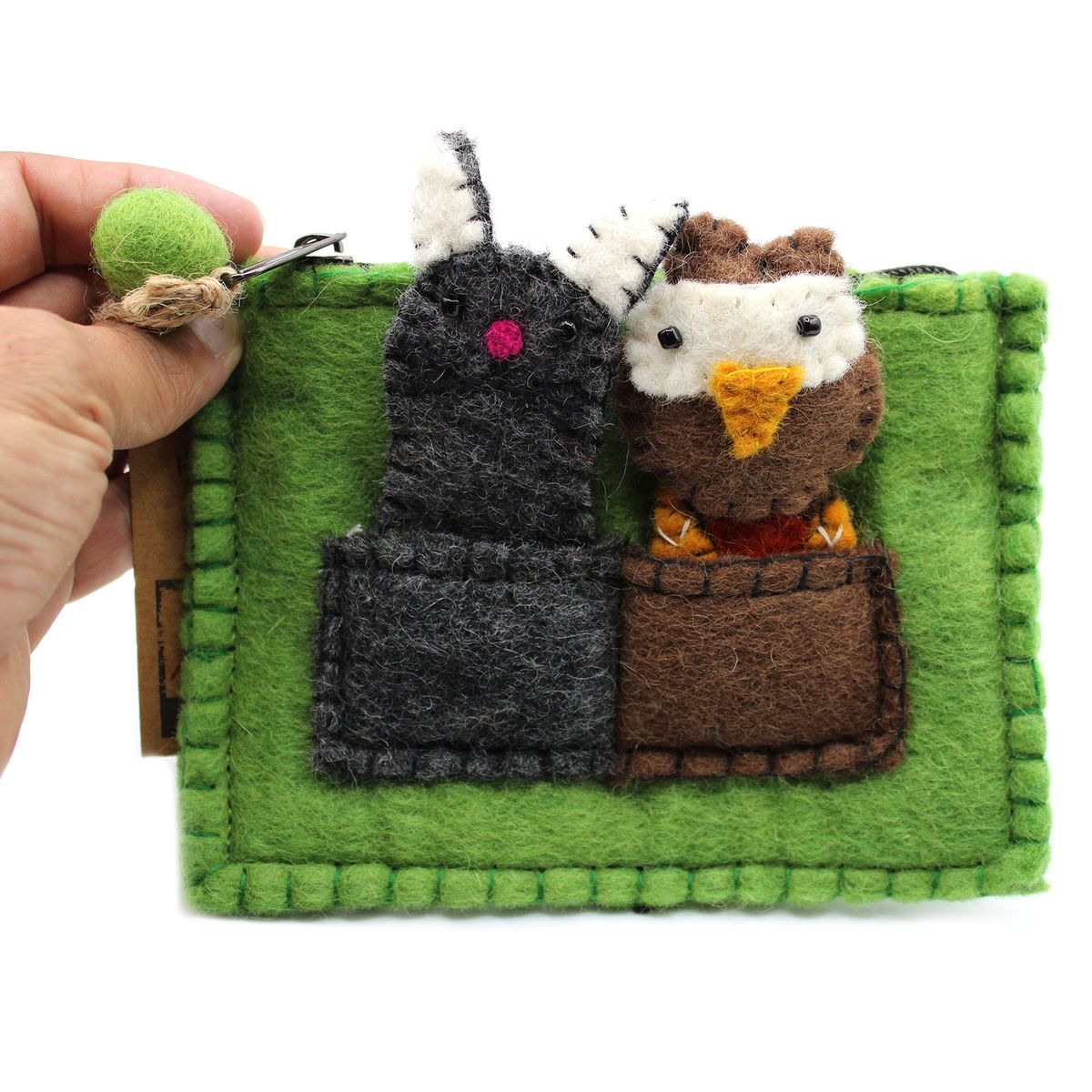 Felt Pouch with Finger Puppets – Owl & Pussycat