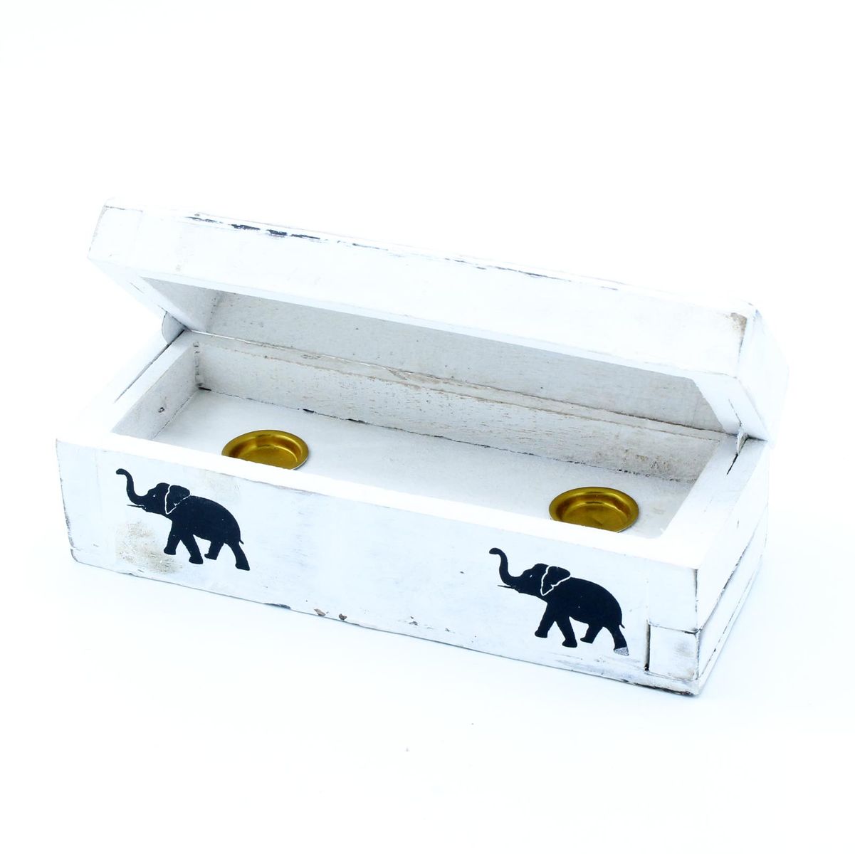 Whitewashed Mango Wood Cone Smoke Box – 15cm