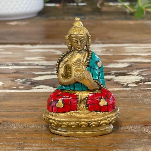 Brass Buddha Figure – Hands Up, 7.5cm