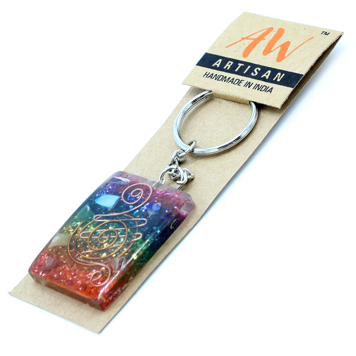 Orgonite Keyring – Home Protect Copper and Chakra