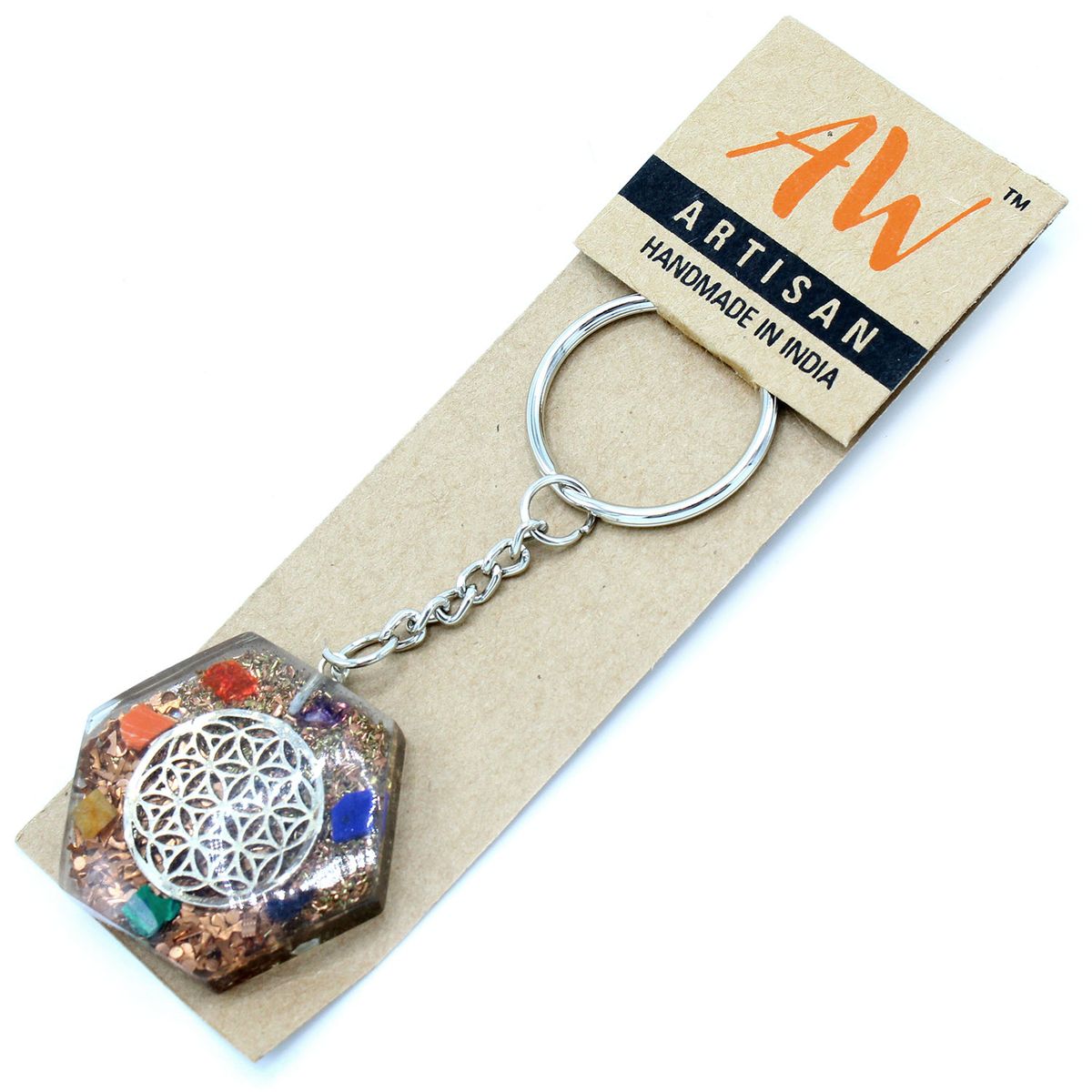 Orgonite Keyring – Octagon Flower of Life