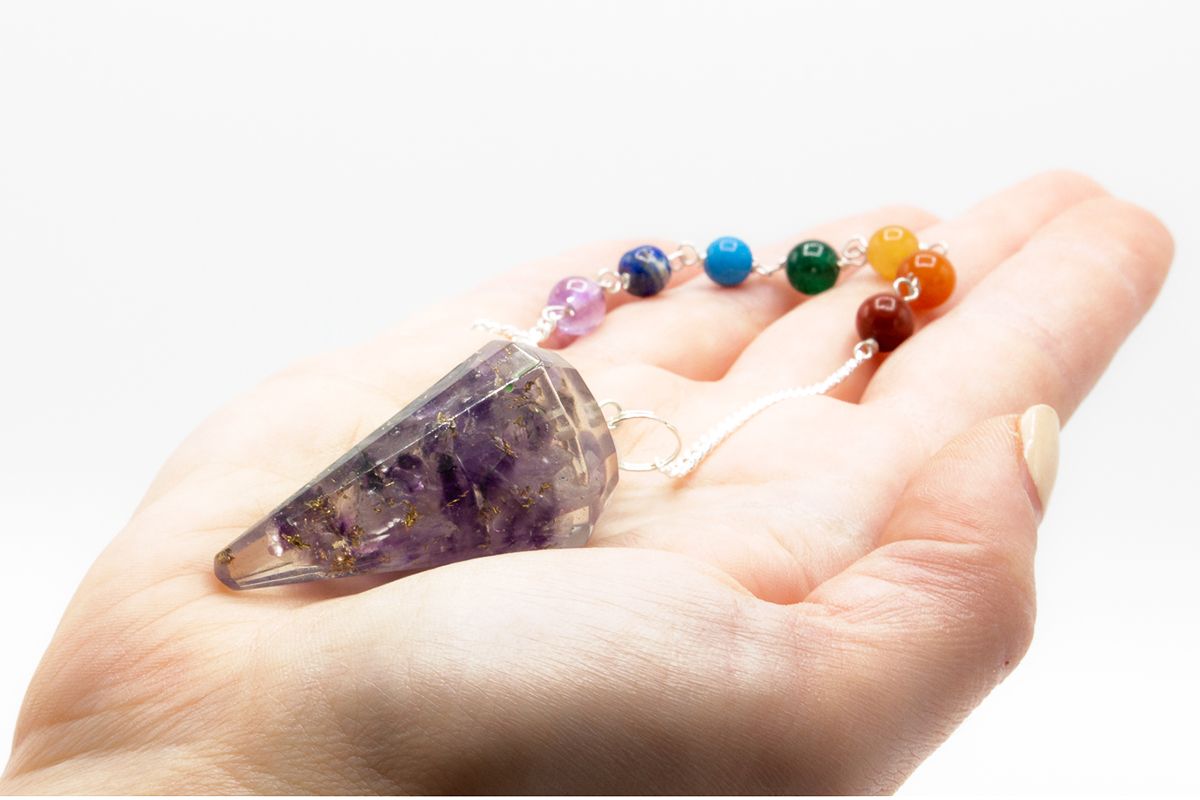 Orgonite Power Chakra Pendulum – Amethyst