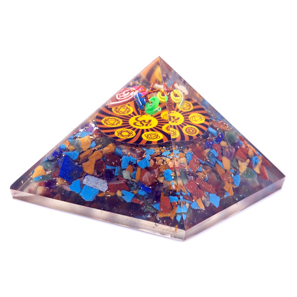 Orgonite Pyramid – Om Chakra, 70mm