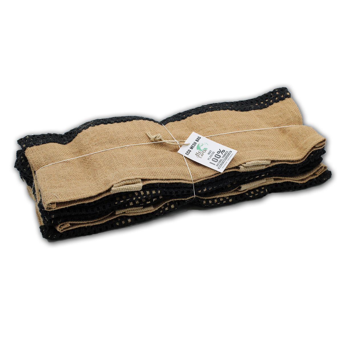 Soft Jute & Cotton Mesh Bag – Black