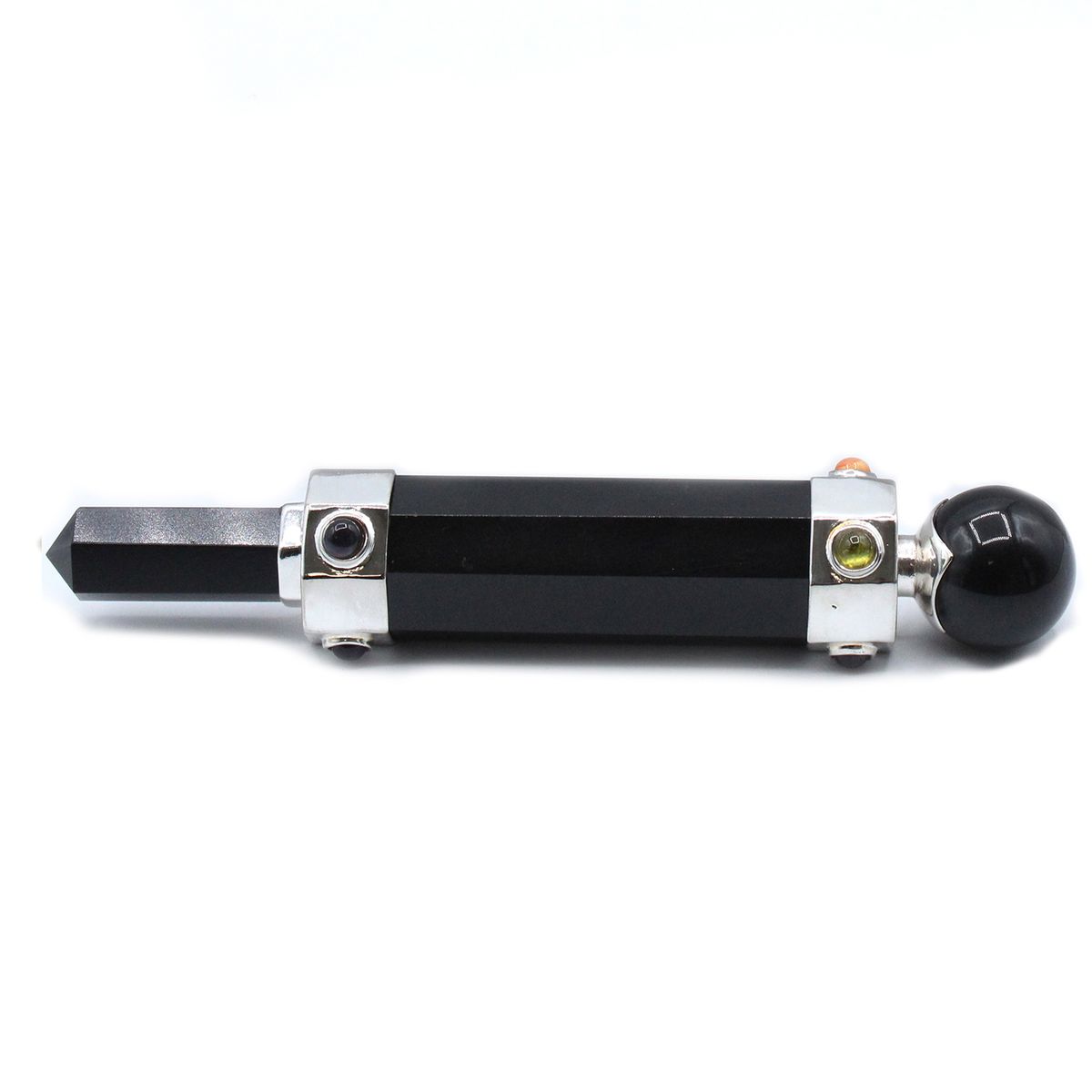 Hexagonal Crystal Wand – Black Agate, 12cm
