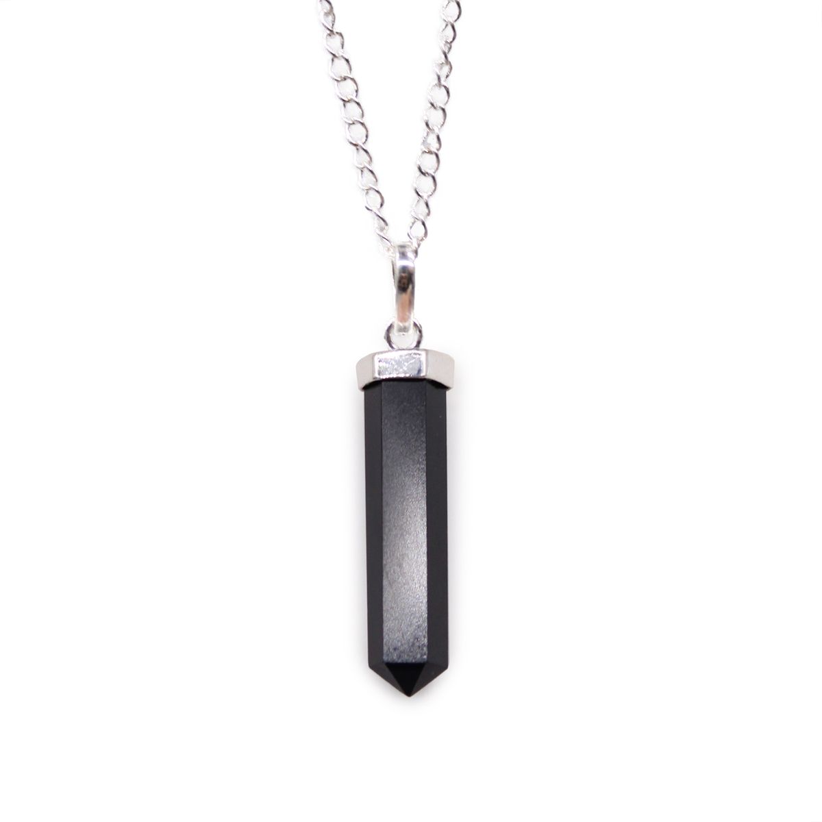 Gemstone Classic Point Pendant – Black Agate