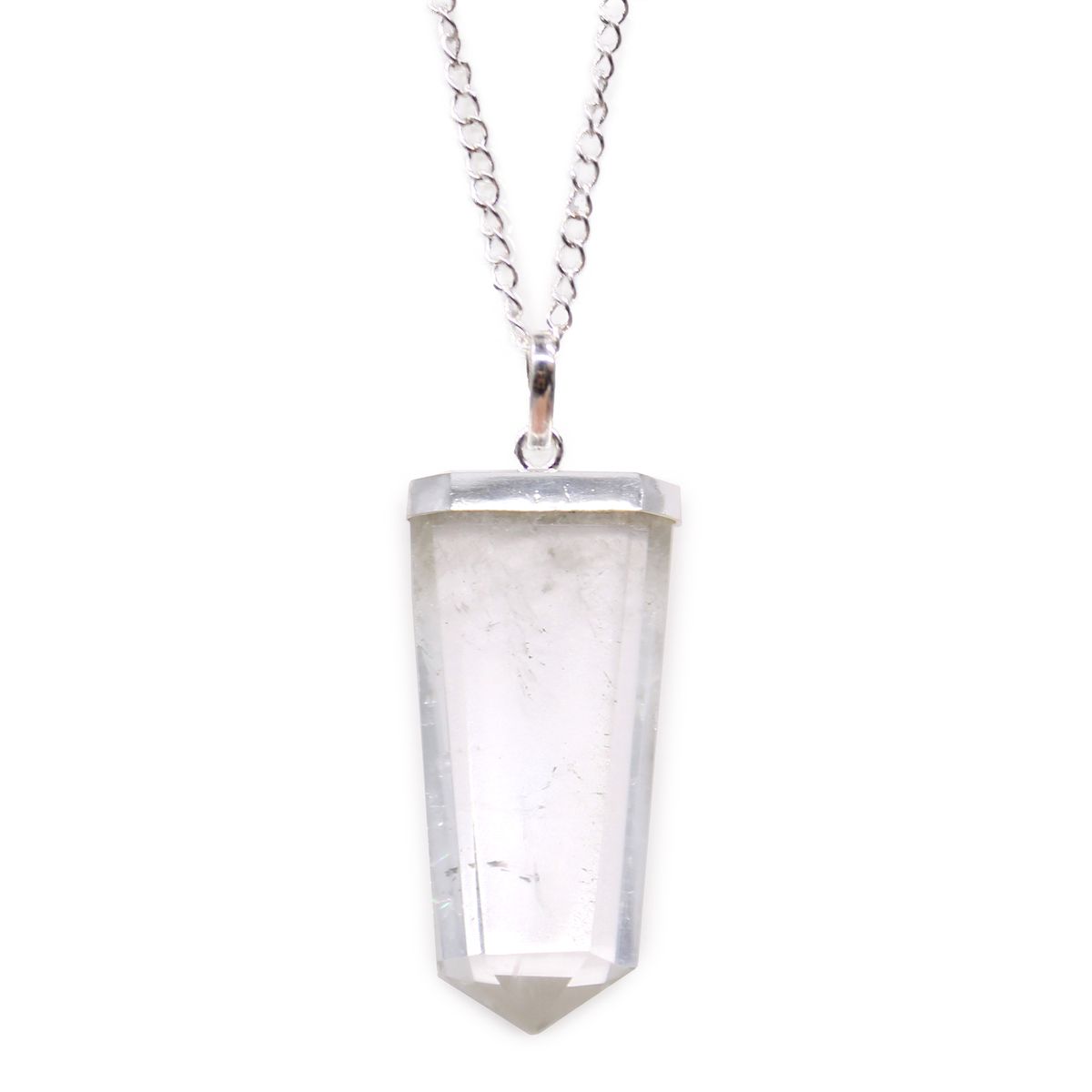 Gemstone Flat Pencil Pendant – Rock Quartz