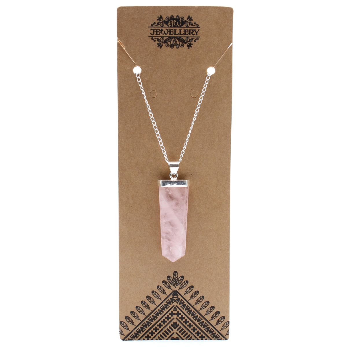 Gemstone Flat Pencil Pendant – Rose Quartz