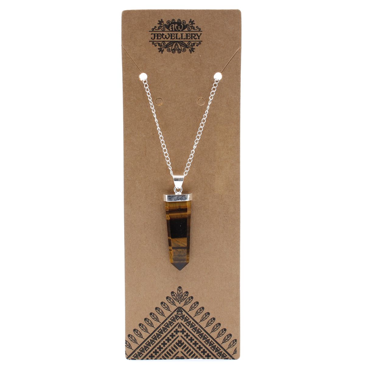 Gemstone Flat Pencil Pendant – Tiger Eye