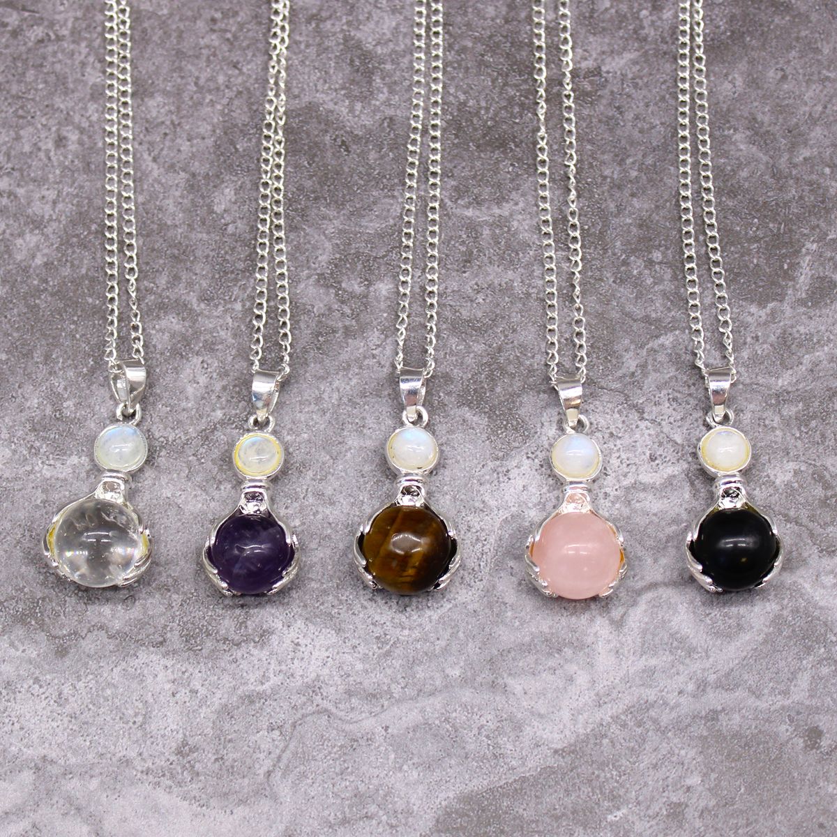Gemstone Hands Pendant – Rock Quartz