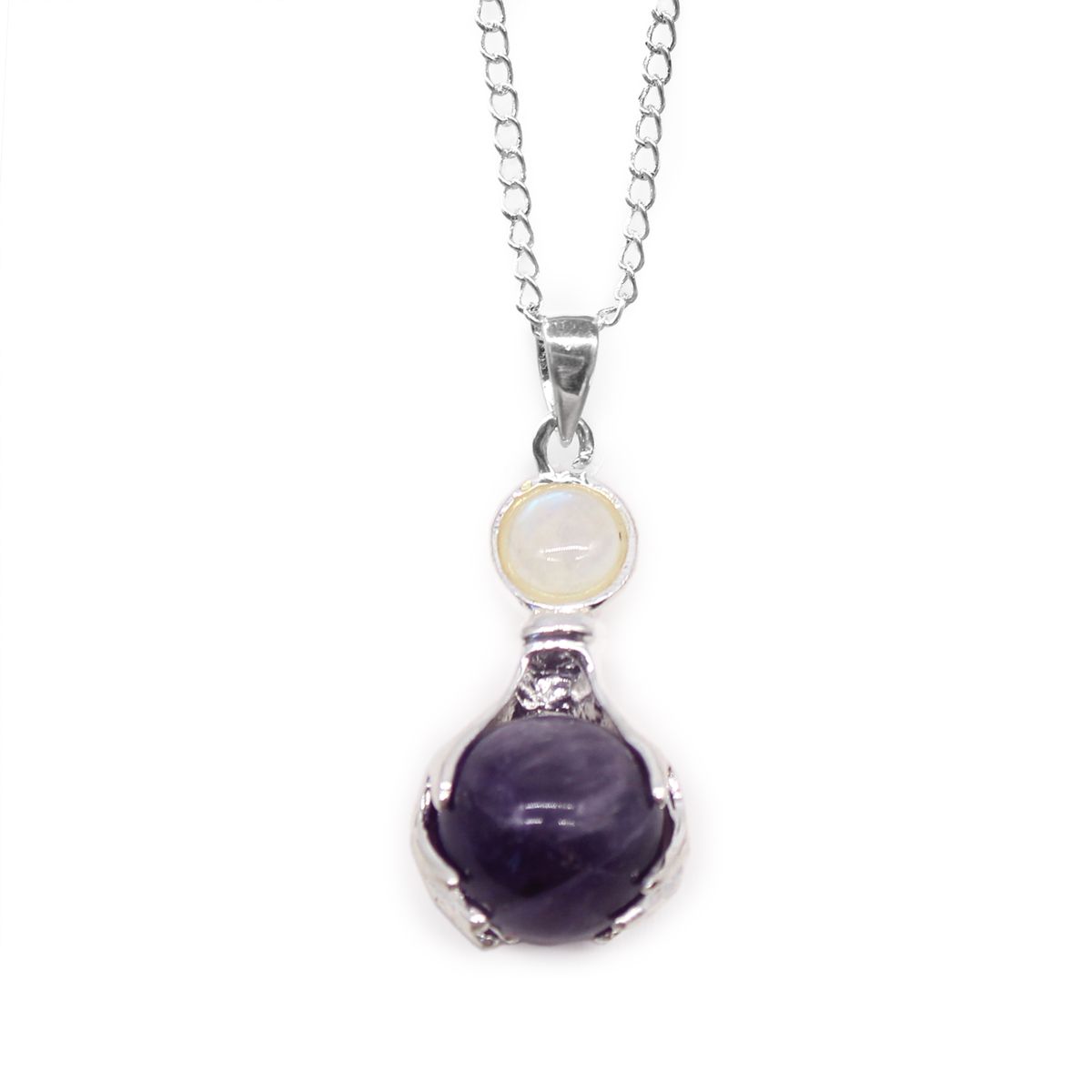 Gemstone Hands Pendant – Amethyst