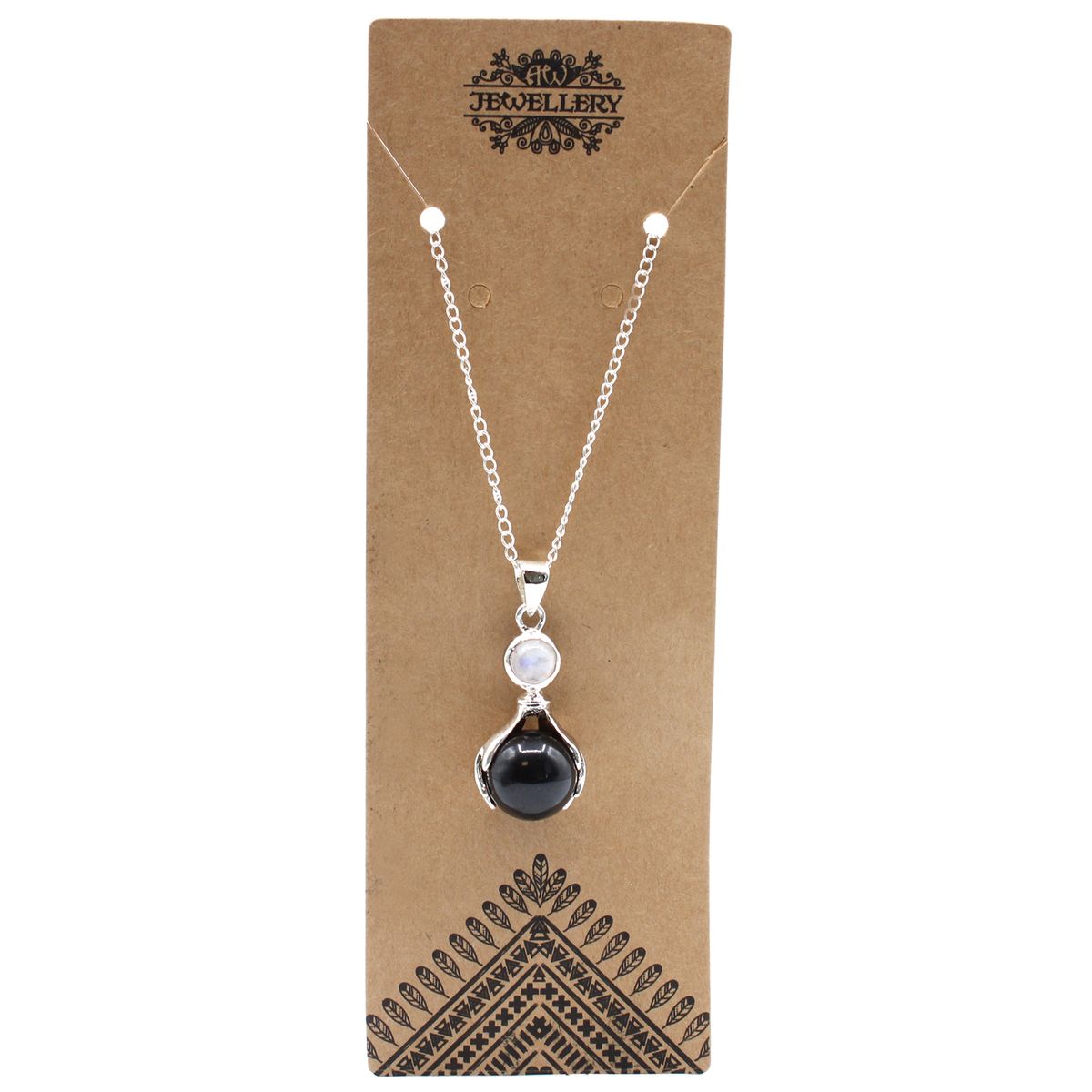 Gemstone Hands Pendant – Black Agate