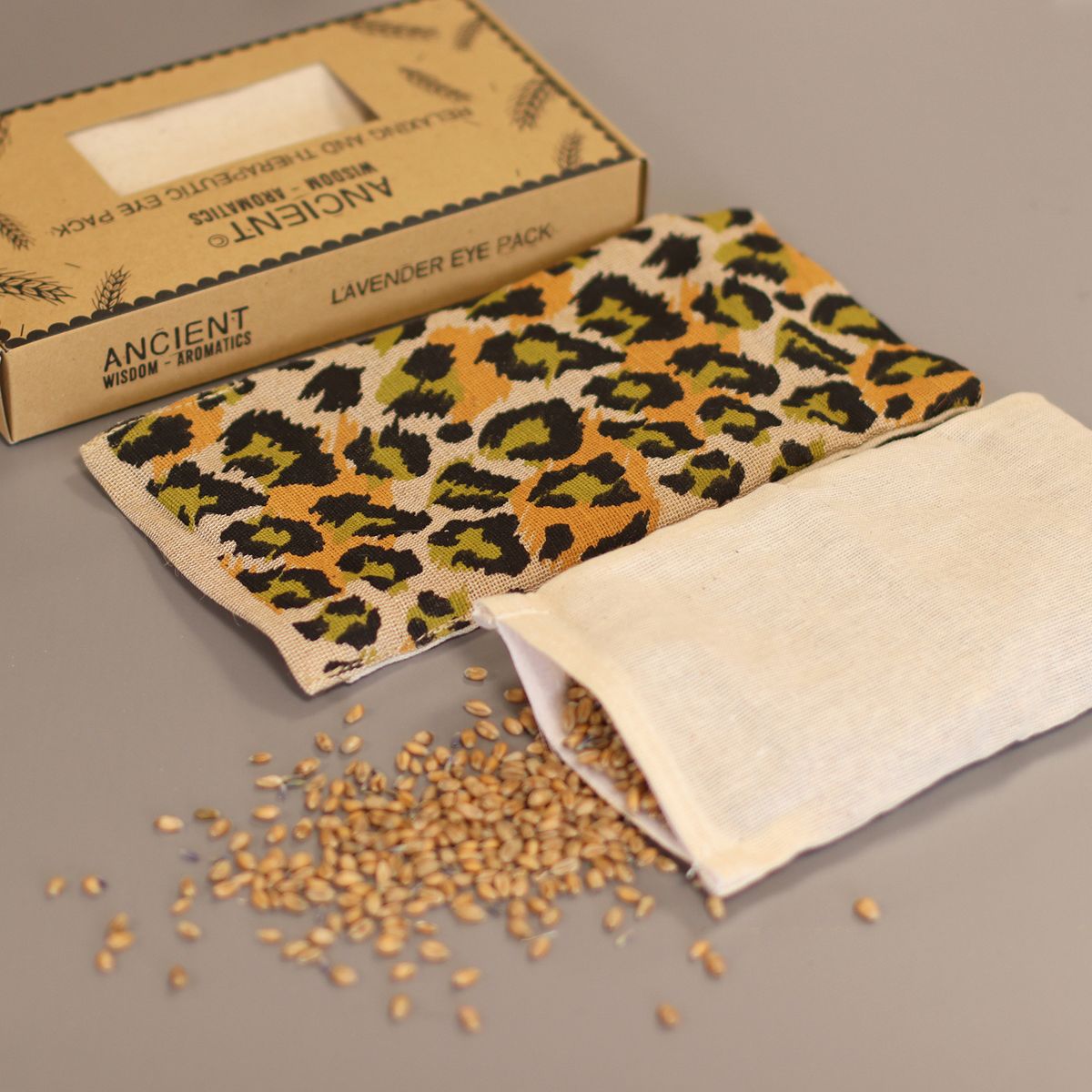 Lavender Cotton & Juco Eye Pillow in Gift Box – Night Leopard