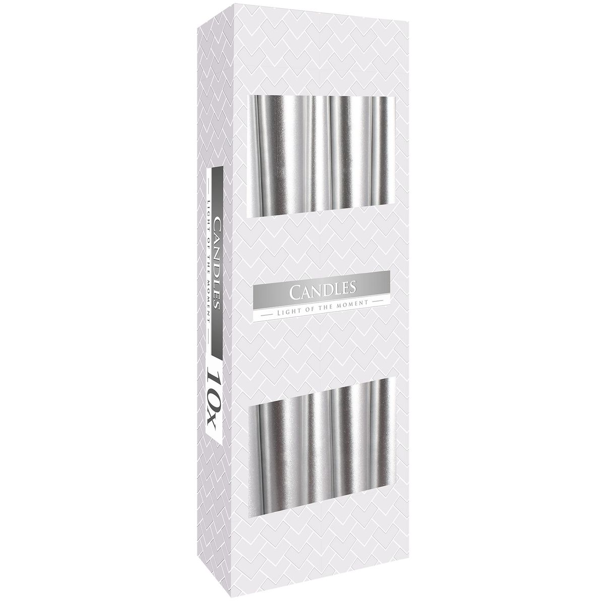 Taper Candle – Silver Metallic