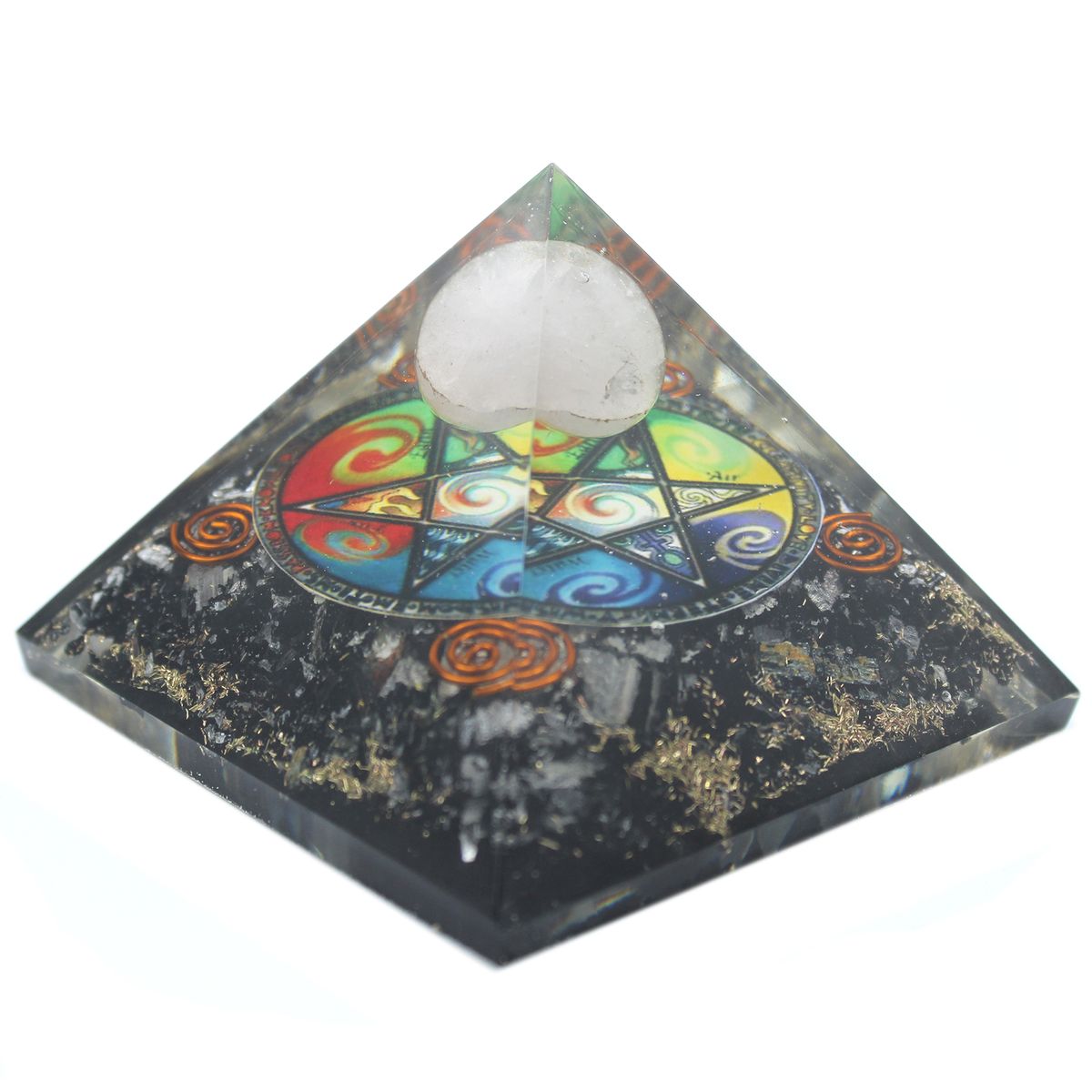 Orgonite Pyramid – Midnight Pentagon, 70mm